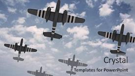  Presentation with elementary school female career day african american - Presentation theme consisting of bomber - formation of five american planes background and a light gray colored foreground