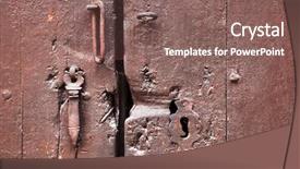  Presentation with keyhole - Theme enhanced with painted wooden door with a keyhole background and a violet colored foreground