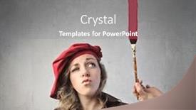  Presentation with magenta - PPT layouts having painter drawing a magenta line background and a gray colored foreground