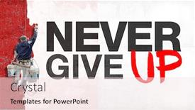  Presentation with give - PPT layouts having painter-on-a-harness-writing background and a sky blue colored foreground