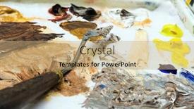  Presentation with pallet - Slide deck enhanced with palets - painter's pallet background and a coral colored foreground