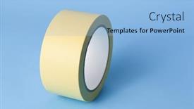  Presentation with tape - PPT theme consisting of painter-s-tape-masking-tape background and a light blue colored foreground