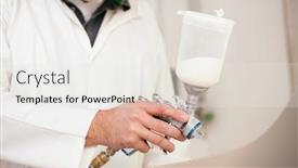  Presentation with spray paint - Colorful PPT layouts enhanced with painter using spray paint and an airbrush for his work backdrop and a white colored foreground