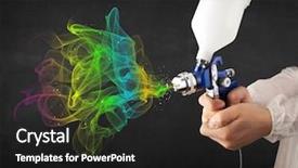  Presentation with paint - Slide deck featuring painter working with airbrush background and a dark gray colored foreground