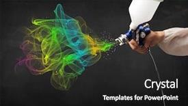  Presentation with paint industry - PPT layouts featuring painter working with airbrush background and a black colored foreground