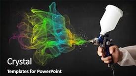  Presentation with spray paint - Amazing slides having painter working with airbrush backdrop and a black colored foreground