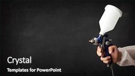  Presentation with paint industry - Slide deck featuring wooden table and black background background and a dark gray colored foreground