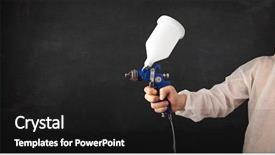  Presentation with gun - Presentation design enhanced with painter works with airbrush gun background and a  colored foreground