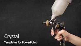  Presentation with gun - Beautiful slide deck featuring painter works with airbrush gun backdrop and a dark gray colored foreground