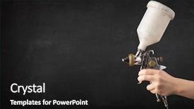  Presentation with spray paint - Theme featuring painter works with airbrush gun background and a black colored foreground