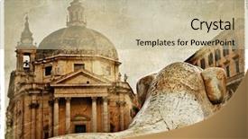  Presentation with rome - PPT theme consisting of renaissance painting - rome' fountains piazza dei popolo background and a mint green colored foreground