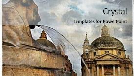  Presentation with renaissance - Presentation theme with renaissance painting - rome' fountains piazza dei popolo background and a light gray colored foreground