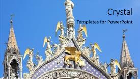  Presentation with venice - Presentation featuring renaissance painting - st mark's basilica basilica di background and a light blue colored foreground