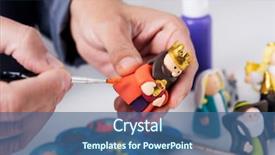  Presentation with nativity - Slides having painting a handmade maggi figurine background and a ocean colored foreground