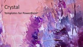  Presentation with oil - Amazing PPT theme having painting abstract with oil paints backdrop and a coral colored foreground