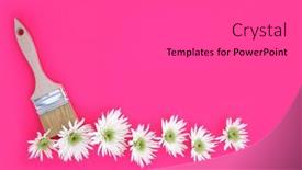  Presentation with surreal - Presentation theme enhanced with painting-chrysanthemum-summer-flowers background and a gray colored foreground