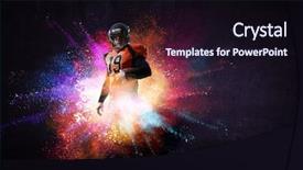  Presentation with club foot - PPT theme consisting of club foot - american football player in action background and a wine colored foreground