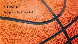  Presentation with a wood basketball court - Presentation theme enhanced with basketball texture background and a coral colored foreground