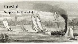  Presentation with journal - Colorful slide set enhanced with bordeaux sea race old illustration backdrop and a  colored foreground