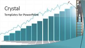  Presentation with statistics - Colorful presentation enhanced with businessman climbing towards growth backdrop and a white colored foreground