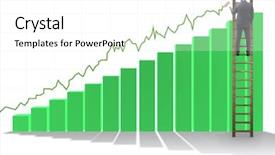  Presentation with statistics - Audience pleasing slide set consisting of businessman climbing towards growth backdrop and a white colored foreground