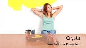  Presentation with interior decorating home - Audience pleasing presentation consisting of painting interior wall of home backdrop and a coral colored foreground