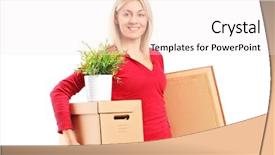  Presentation with moving - Slide deck with painting isolated on white background background and a sky blue colored foreground