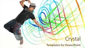  Presentation with hip hop - Slide deck with painting isolated over white background background and a cream colored foreground