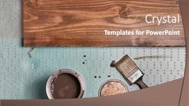  Presentation with lumber - Audience pleasing slides consisting of painting-lumber-with-wood-stain backdrop and a coral colored foreground