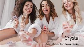  Presentation with bridal shower - Slides featuring painting nails during bridal background and a coral colored foreground