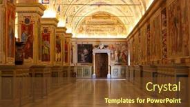  Presentation with vatican - Slide set having painting-on-the-ceiling background and a tawny brown colored foreground