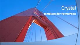  Presentation with blue gold - Audience pleasing slides consisting of painting road - detail of gold gate bridge backdrop and a  colored foreground