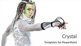  Presentation with wires - Slides with painting robot - shot of a futuristic young background and a white colored foreground