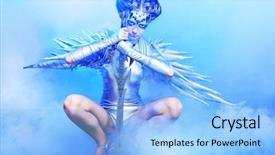  Presentation with sword - Beautiful presentation theme featuring painting robot - shot of a futuristic young backdrop and a  colored foreground