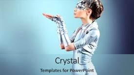  Presentation with futuristic - PPT layouts consisting of painting robot - shot of a futuristic young background and a light blue colored foreground