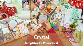  Presentation with new year - Slide set featuring painting watercolors top view artwork background and a coral colored foreground