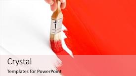  Presentation with watercolour - Colorful slide deck enhanced with painting with red ink backdrop and a lemonade colored foreground