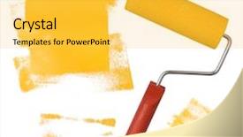  Presentation with painting - Audience pleasing slide deck consisting of painting with yellow paint backdrop and a yellow colored foreground