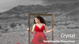  Presentation with nevada desert - Beautiful presentation design featuring paintings artistry - live painting girl wearing backdrop and a gray colored foreground
