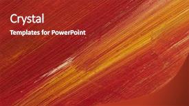  Presentation with oil - PPT theme with paintings artistry - oil painting texture high magnification background and a crimson colored foreground