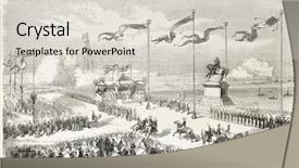  Presentation with equestrian - Theme with paintings history - napoleon iii equestrian statue inauguration background and a lemonade colored foreground