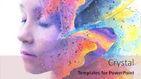  Presentation with element - Slide set featuring paintography-a-portrait-combined background and a coral colored foreground