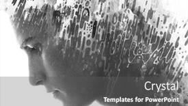  Presentation with portrait of a shy embarrassed - Slide deck with paintography-a-portrait-combined background and a dark gray colored foreground