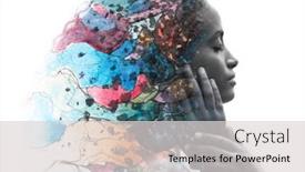  Presentation with painting - Beautiful PPT theme featuring paintography-a-portrait-combined backdrop and a light gray colored foreground