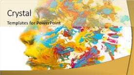  Presentation with artwork - PPT theme consisting of paintography blends in with original background and a yellow colored foreground