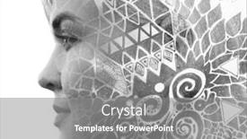  Presentation with shapes - Amazing presentation design having paintography double exposure of woman's profile dissolving into shapes and symbols black and white backdrop and a gray colored foreground