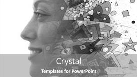 Presentation with shapes patterns - Presentation theme with multiple intelligences - paintography double exposure of woman's background and a gray colored foreground