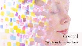  Presentation with shapes - Presentation design featuring paintography-double-exposure-of-woman background and a lemonade colored foreground