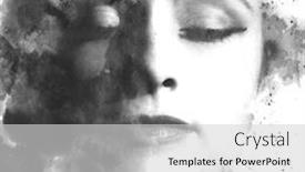  Presentation with black ink - PPT layouts consisting of paintography-double-exposure-portrait-photograph background and a light gray colored foreground