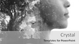  Presentation with ink - Audience pleasing presentation consisting of paintography double exposure profile portrait combined with hand drawn ink painting of a single person a bird and a bridge backdrop and a light gray colored foreground